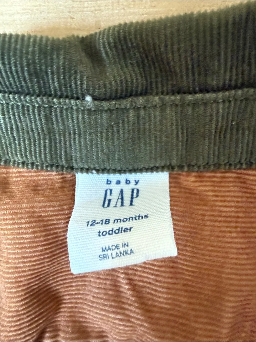 Gap 12-18 month Colorblock Corduroy Button-Up Shirt - Brown, Green, Black